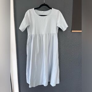Light Blue Cotton Flowy Dress with Pockets Size Medium